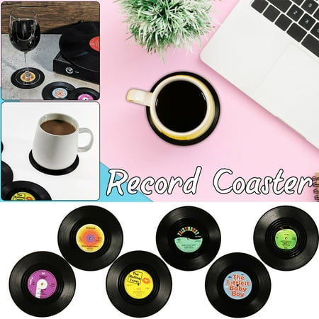 

Yayiaclooher Retro Vinyl Record Cup Pad Cake Plate Cup Pad Insulation Cup Pad Non-slip Coffee Tea Cup Pad 6pcs