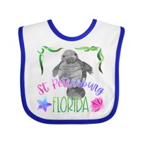 Inktastic St. Petersburg Florida Cute Swimming Manatee Boys or Girls Baby Bib