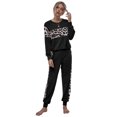 thumbnail image 1 of Womens Tracksuit Sets 2 Piece Sweatsuits Pullover Sweatpants Knit Sweater Top Suits Outfits,Black,Large, 1 of 6