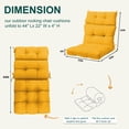 thumbnail image 6 of XXLYY Outdoor High Back Chair Cushions 2-Pack, 44”x22”x4” Waterproof Fade-Resistant Cushions with Ties for Adirondack & Rocking Chairs, 6 of 7