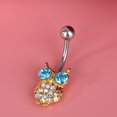 thumbnail image 4 of Lindo chapado en oro Animal búho diamantes de imitación vientre ombligo anillo joyería Piercing del cuerpo (poste de plata), 4 of 5