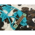 thumbnail image 2 of Showman Teal Nylon Mule Tape Halter w/ 3D Flower Accent, 2 of 2