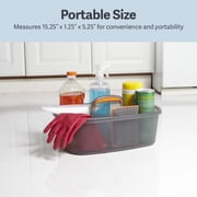 Casabella Cleaning Storage Caddy with Handle for 4-Gallon Rectangular Bucket, Graphite/Orange