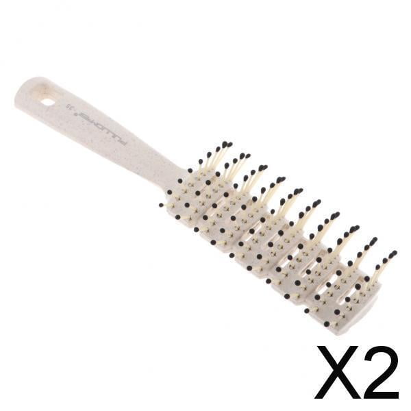 2 Peines Para Pelo Graso Para Hombre, Tinte De Salón, Peluquería, Estilismo, Diente Ancho, Blanco 2 piezas