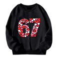 thumbnail image 4 of Fiaer Kids Valentine’s Day 67 Meme Filled with Hearts Funny Six Seven Sweatshirt for Girls Boys,Size 1-12 Years Black 110, 4 of 4