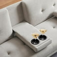 VFD Futon Sofa Bed Modern Folding Futon Set Convertible Recliner Lounge for Living Room with 2 Cup Holders, Removable Armrests (Velvet, Beige)