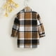 thumbnail image 2 of Gibobby Chamarra acolchada para niñasNiñas pequeñas otoño camisa a cuadros abrigo manga larga casual otoño ropa prendas de vestir moda(Marrón, 4-5 Años), 2 of 5