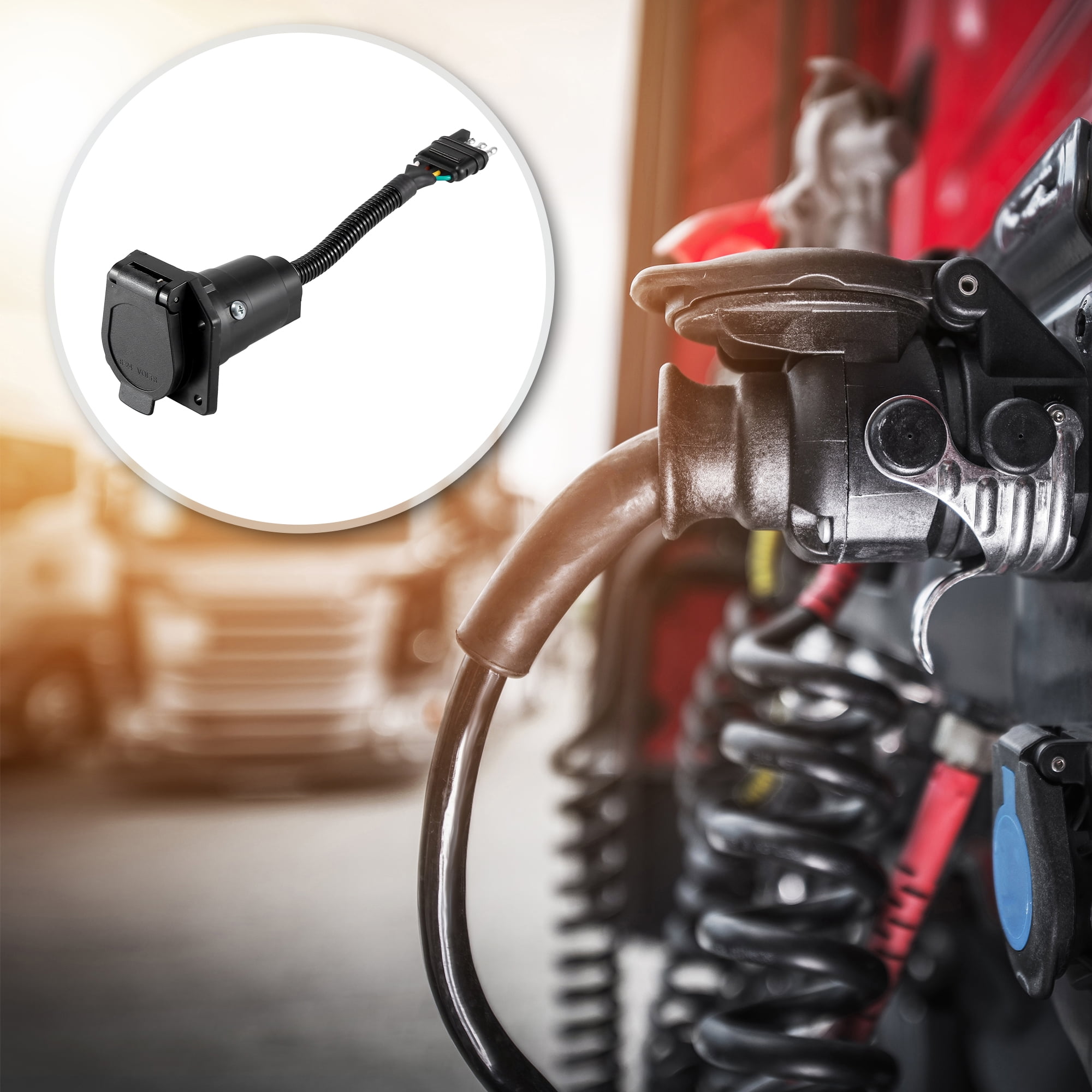 ⑦CAR ADAPTER 第4世代 MAX OEM Unique Bargains 4 Pin to 7 Pin 4 Wire Trailer Plug Adaptor