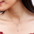 thumbnail image 5 of Rosec Jewels - Lab Created Diamond Key Necklace for Women - EF-VS Quality - Ready to Gift, 10K White Gold, 5 of 7