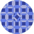 thumbnail image 1 of Ahgly Company Machine Washable Indoor Round Transitional Denim Blue Area Rugs, 7' Round, 1 of 7