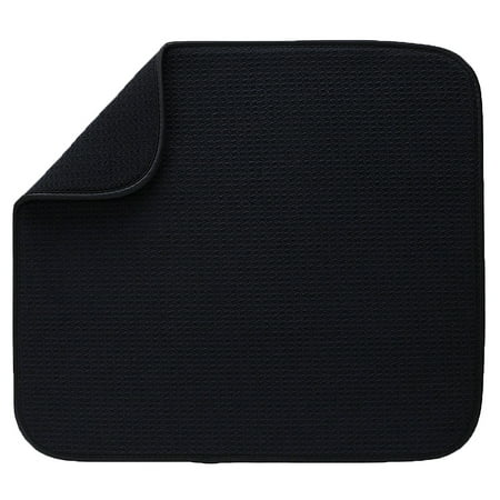 

yotijay Drying Mat Microfiber Dish Drying Table Placemat Black 40.5x45.5cm