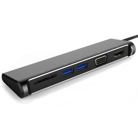 USB-C (Type C) to HDMI™ 4K, VGA,  2 USB 3.0, Card Reader Adapter