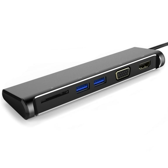 USB-C (Type C) to HDMI™ 4K, VGA,  2 USB 3.0, Card Reader Adapter