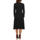 thumbnail image 3 of Vestido de suéter de punto para mujer INSPIRE CHIC con cuello cuadrado, decoración de botones, vestido midi acampanado con bolsillos en negro XL, 3 of 6