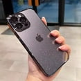 thumbnail image 5 of Designed for iPhone Case,Luxury Electroplated Frame Glitter Sparkle Sparkly Clear Camera Lens Protection Shockproof Protective Cover Phone Case (Black,iPhone 12 Pro), 5 of 5