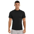 thumbnail image 1 of Yeahdor Chandail Col Roulé pour Hommes, T-shirt à Manches Courtes Ajusté, Noir TTG, 1 of 7