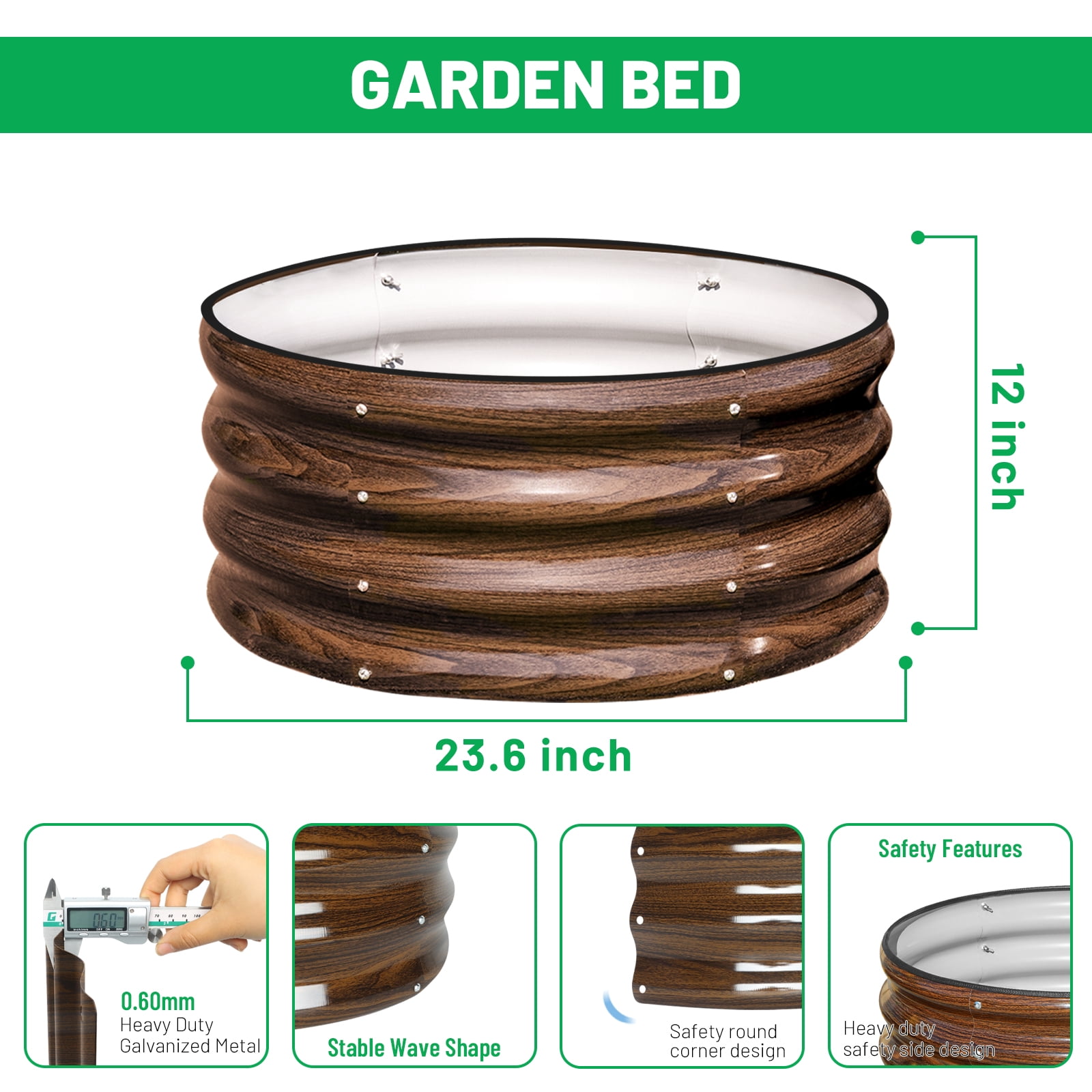 SnugNiture 2x2x1 ft Metal Raised Garden Bed Outdoor, Raised Beds Kit for Planting Plants (3 Pcs)