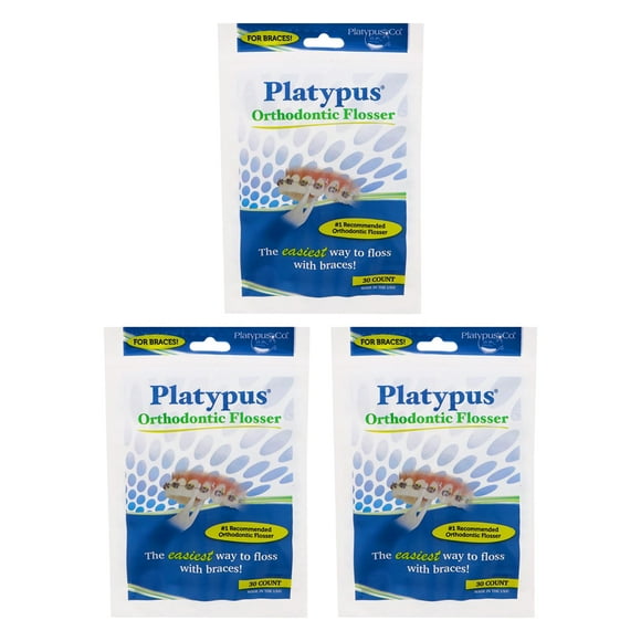 Platypus Orthodontic Flossers Multipack, Dental Floss Picks, 90 Pc