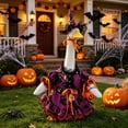 thumbnail image 4 of Porch Goose Fall Decorations Outfits,23 Inch Witch Decoration Print Dress Hat and Candy Container,for Yard Lawn Goose Statue,Festival Front Porch Decor, 4 of 7
