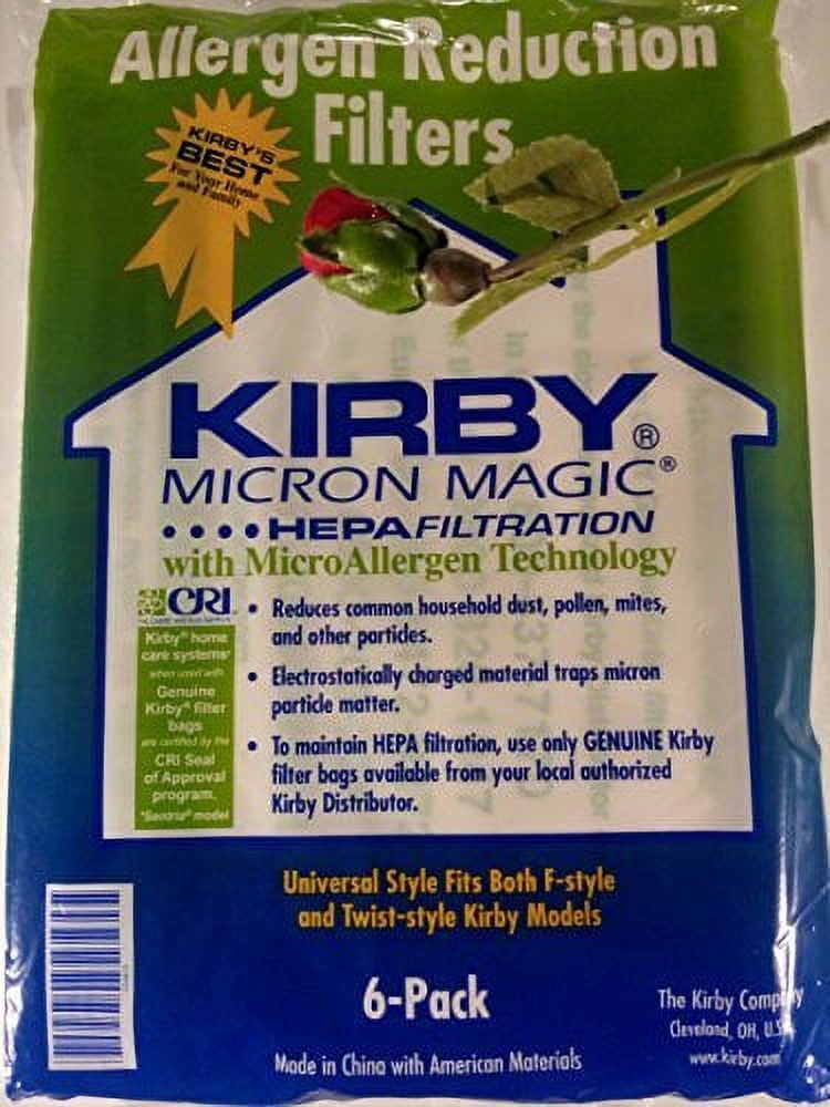 10 Sacchetti Per Aspirapolvere Kirby In Microfibra - Modelli Sentria, Avalir, G Series - Sostituti 204808, Allergen Filter, HepaLike - 6