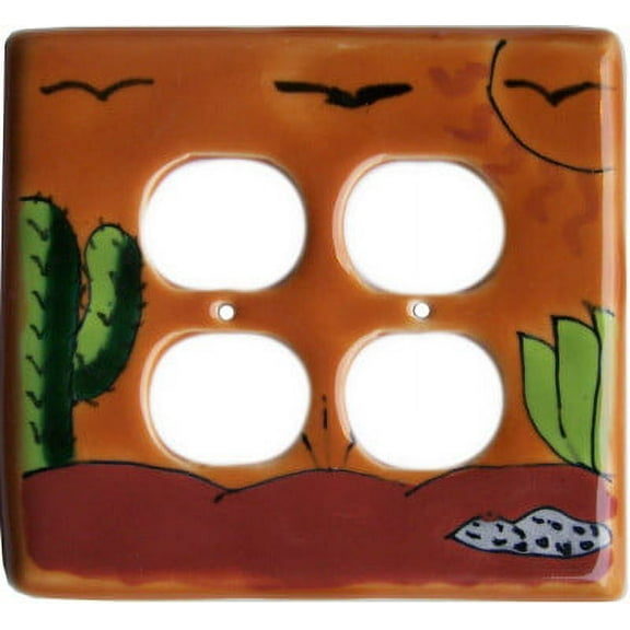 Desert Talavera Double Outlet Switch Plate