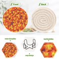 thumbnail image 4 of Haosy Set of 6 Drink Woven Coaster with Holder Heat Resistant Non-Slip Bar Coasters 4 Inches Lava Pixel Art, 4 of 7