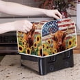 thumbnail image 2 of LedBack Highland Cow Print Toaster Cover, Sunflower American Flag Print Bread Maker Cover Suitable for Most 2 Slice Toasters, Anti-dust Kitchen Broiler Cover Machine Washable, 2 of 3