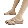 thumbnail image 5 of Guzom Womens Summer Comfort Flats Sandals- Wide Width Clearance Flat Beach Open Toe Pink Dressy Slide Sandals for Women Size 8.5, 5 of 5