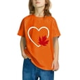 thumbnail image 4 of uublik T-shirt Feuille d'Érable Canadienne pour Enfants, Manches Courtes, Hauts d'Été pour Enfants, T-Shirts à Col Rond, T-Shirts Mode 3T-10, Orange, 4 of 6