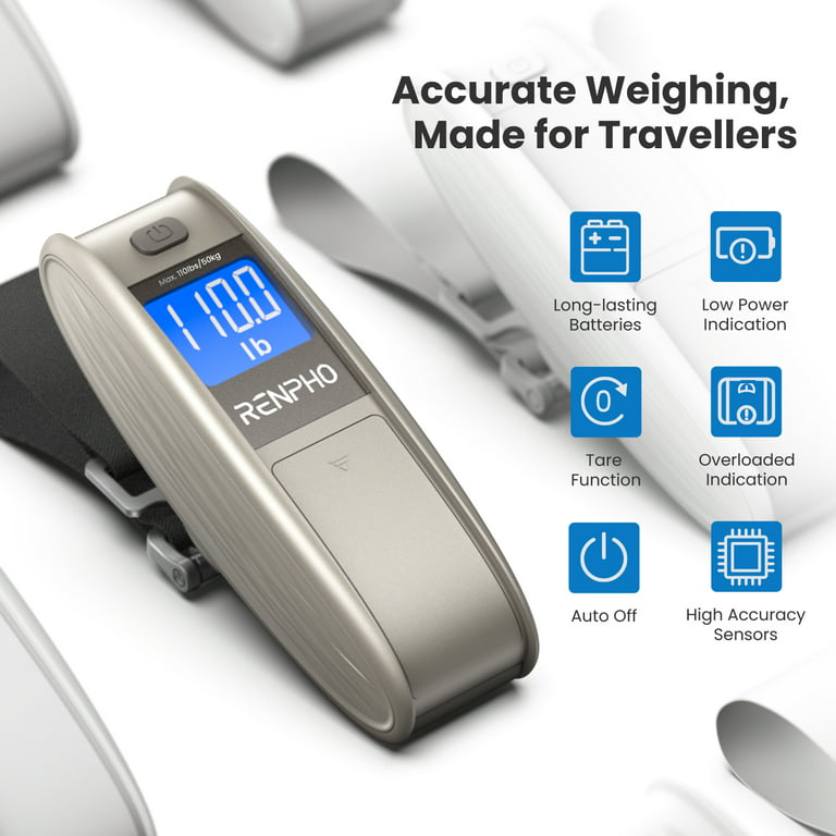 RENPHO Portable Luggage Scale for Traveler, Digital Handheld Baggage Weight  Scale 