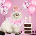 thumbnail image 6 of Cat Bandana for Cats, Princess Cat Costumes for Cats, Cute Lace Dog Bandanas and Cat Crown Accessories for Cats Small Dogs, Pink Outfit for Birthday Party, 6 of 6