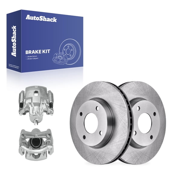 AutoShack Front Vented Brake Rotors   Calipers 4-PC Brake Kit Replacement for 2007-2012 Nissan Sentra 11.02" (279.8 mm)