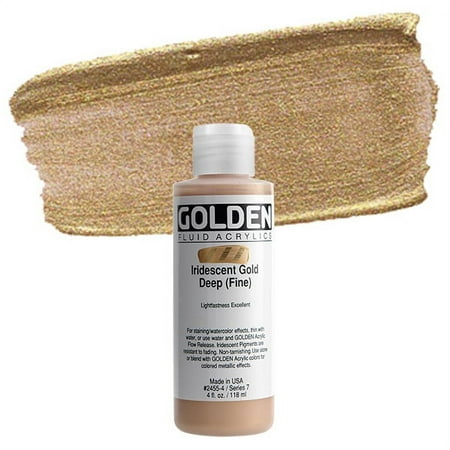 UPC: 0738797245549 | Golden Fluid Acrylic 4 oz Bottle – Iridescent Gold Deep (Fine)