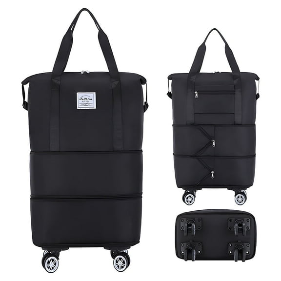 Wheeled Rolling Duffle Bag, Expandable Travel Companion for Weekend Trip and Carry-on Luggage