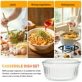 thumbnail image 3 of 1 Set 1.6l Round Glass Casserole Dish With Lid Oven Safe, Casserole Bowls With Lids, Covered Casserole Dish With Lid, Baking Glass Dish With Lid For Kitchen, 3 of 9