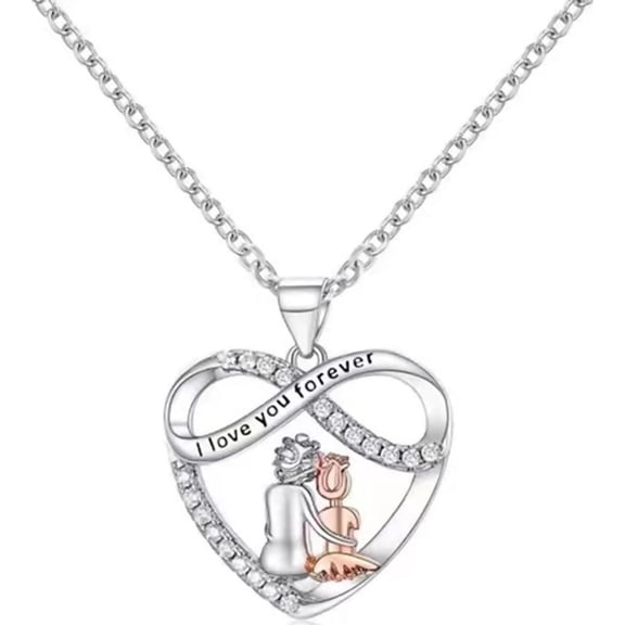 Grandma Granddaugther Necklace To My Granddaugther Necklace From Grandma I Love You Forever Necklace Rhinestone Cz Infinity Heart Necklace Pendant for Birthday Mother'S Day Gifts