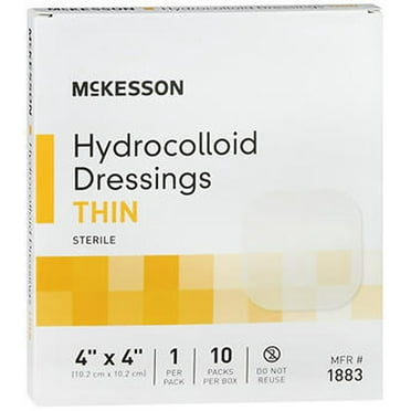 McKesson 1883 Hydrocolloid Dressing 4 in. X 4 in. Square Sterile (Each)
