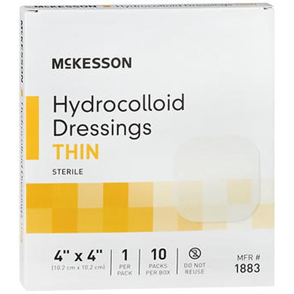 McKesson Hydrocolloid Dressing Thin 4"x4" - 10 ct