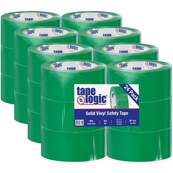Partners Brand Tape,Vinyl,Safety,2x36 yd.,Green,PK24 T9236G