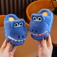 thumbnail image 2 of MUXiin Slippers Kids Size 1 Girls Slippers Dinosaur Design Indoor Footwear Cozy Comfortable Home Use Winter Everyday Wear For Kids Ages 4 To 13(5.5-6 Years,Blue), 2 of 5