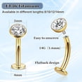 thumbnail image 3 of 14G Titanium Floating Belly Button Rings for Women Flat Back Belly Rings 10mm Belly Piercing Jewelry, 3 of 5