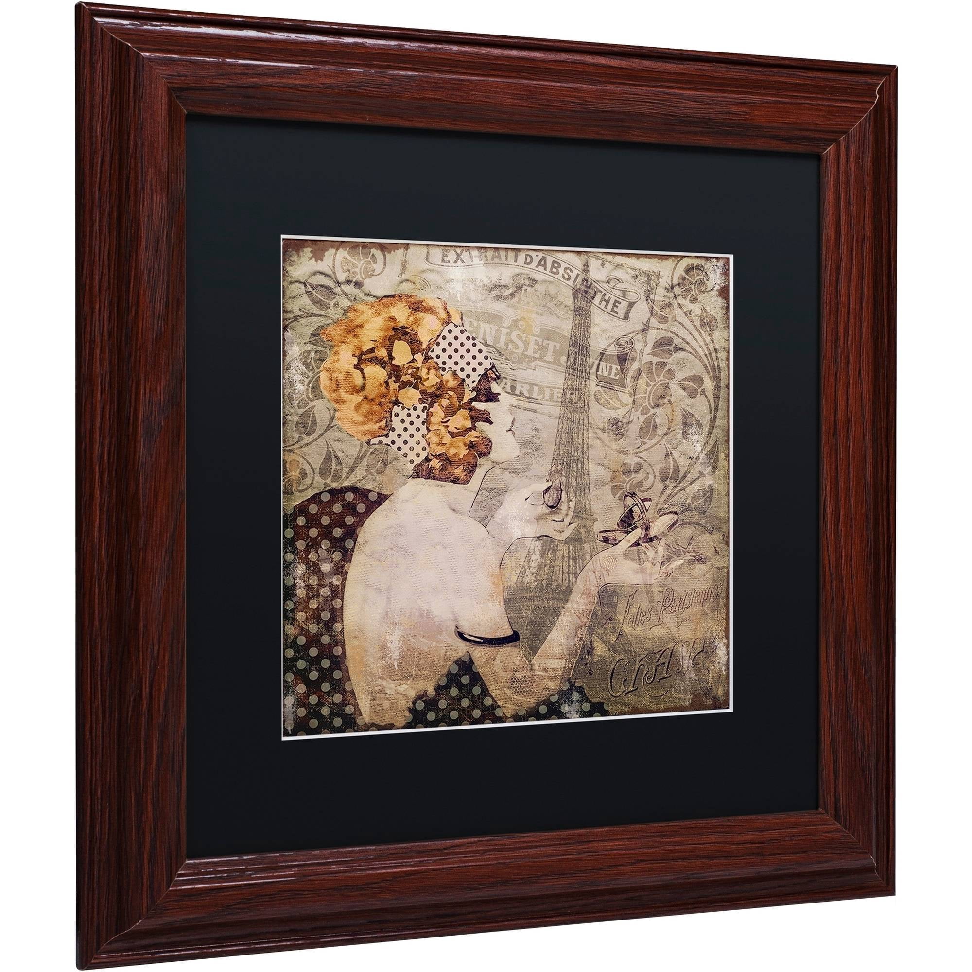 Trademark Fine Art "A Date With Paris" Canvas Art by Color Bakery Black Matte, Wood Frame