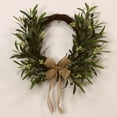 thumbnail image 6 of New! Artificial Olive Wreath for Front Door - 20 Inch Faux Greenery Wreath with Burlap Bow & Olives - Modern Farmhouse Wall Decor, Year Round Spring Summer Wreath for Indoor Outdoor Wedding Entryway, 6 of 9