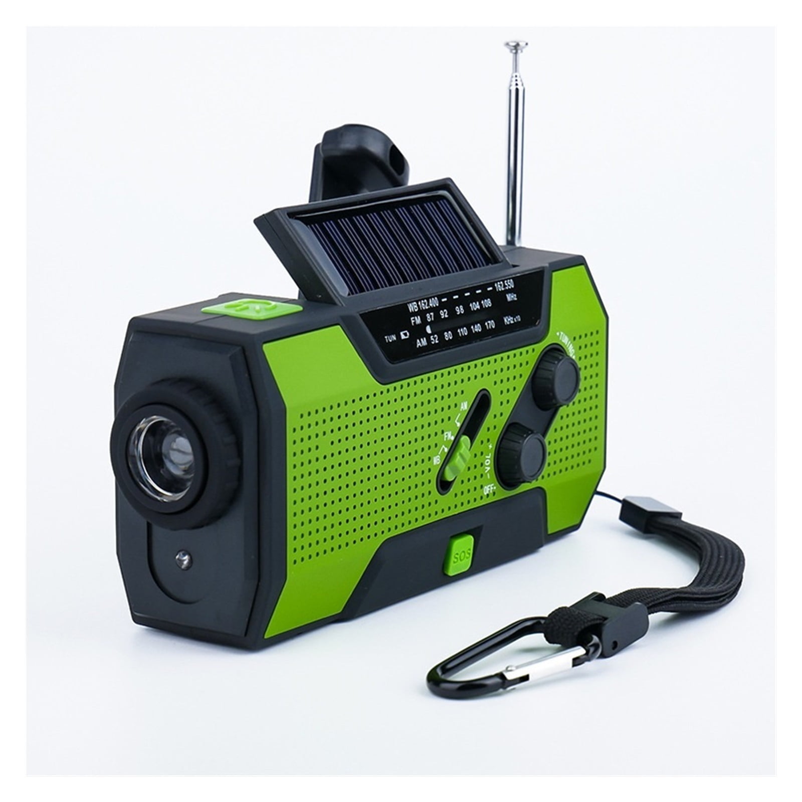 FM /AM / WB Weather Radios Emergency Flashlight 2000mAh Power Bank Multifunction Radio Solar Hand Crank ,Listen Anytime, Anywhere