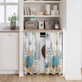 thumbnail image 6 of Teal Blue Coastal Kitchen Curtains 54 Inch Length, Summer Beach Starfish Shell Coral Nautical Tiers Curtains for Bathroom Bedroom Cafe, Light Filtering Window Treatment Drapes 2 Panels 42"Wx54"L, 6 of 8