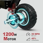 ZonDoo ZO01S Electric Scooter, 1200W Motor, Up to 39 MPH, 43 Mile Range, 10 All-Terrain Tires