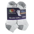 thumbnail image 3 of Fruit of the Loom Dual Defense Low-Cut Socks for Men, White, Sizes 6-12 (12-Pack), 3 of 5