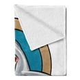thumbnail image 2 of Shark Soft Flannel Fleece Throw Blanket, Funny Vintage Feed Me Words Hungry Hound Mammal Head in Ship Window Humor Print, Cozy Plush for Indoor and Outdoor Use, 60" x 80", Multicolor, by Ambesonne, 2 of 5