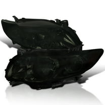 Spec-D Tuning Diamond Headlights Smoke Lens Compatible with 2009-2010 Toyota Corolla L R Pair Head Light Lamp Assembly
