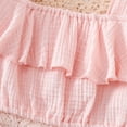 thumbnail image 4 of mgoYE Newborn Baby Girls Summer Outfit Ruffle Tops Dress Bloomers Shorts Outfits Infant Dress Set Cute Baby Girl Clothes(Pink,6-12 Months), 4 of 7